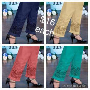 Embroidered Cigarette pants